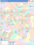 Inland Empire Metro Area Digital Map Color Cast Style